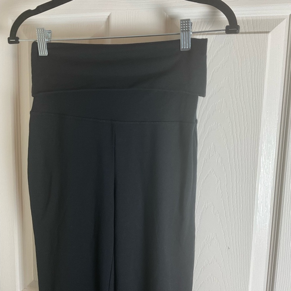 OFFLINE Aerie OG Foldover High Waist Super Flare Leggings Sz S Black Pull On - Picture 4 of 8
